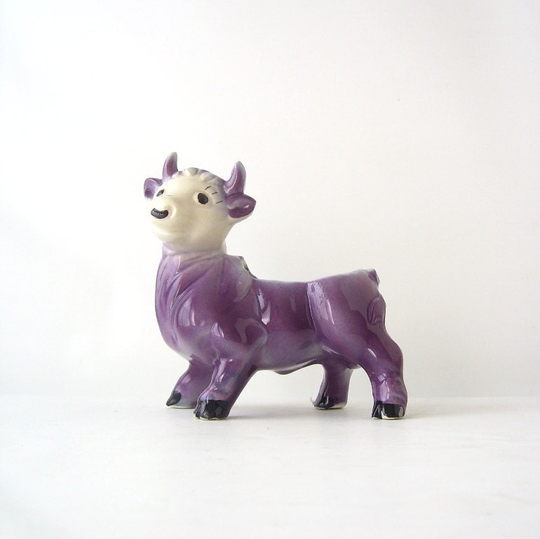 vintage purple cow figurine