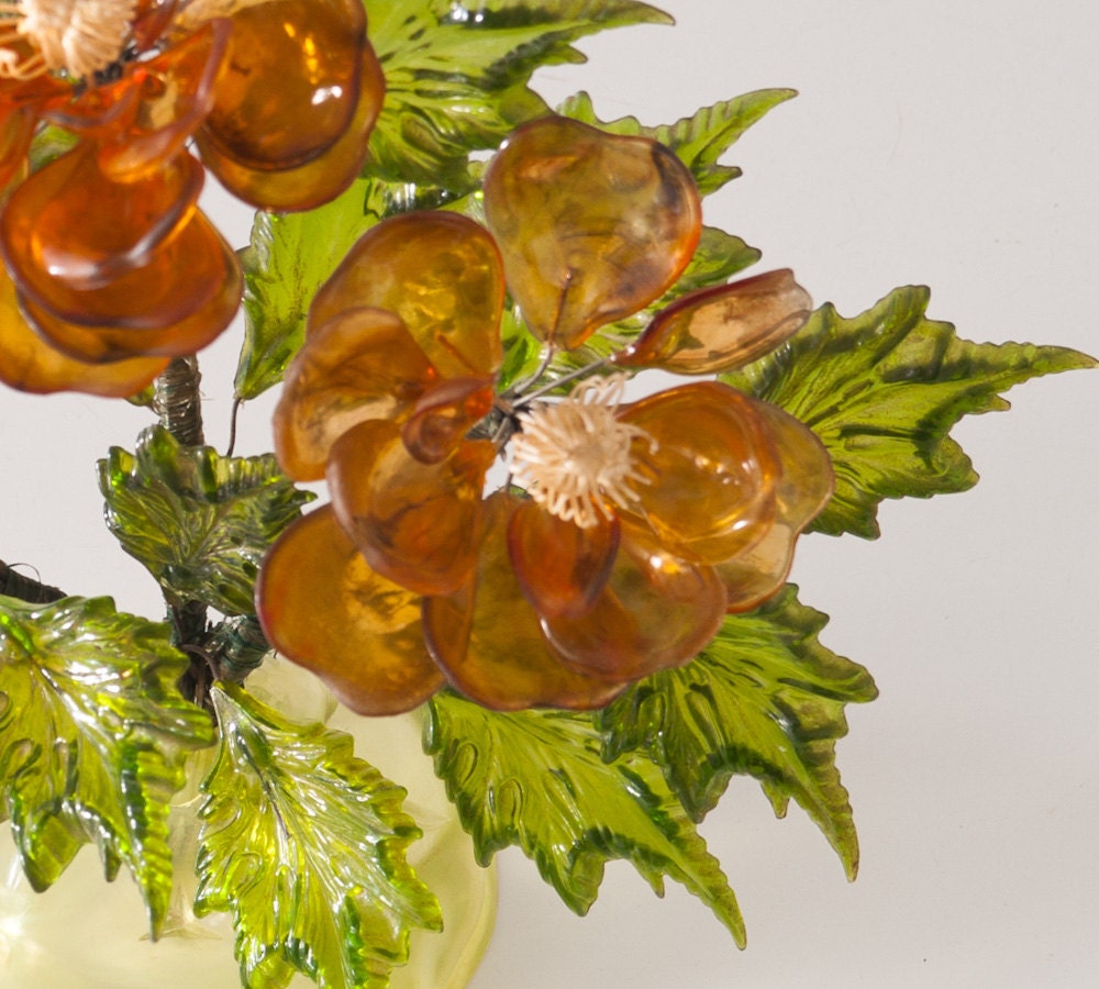 Items similar to 1960's Vintage Plastic Flowers Artificial Hard Plastic