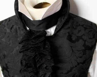 Cotton Cream JABOT Lace Ascot Cravat Necktie Tie by elegantascot