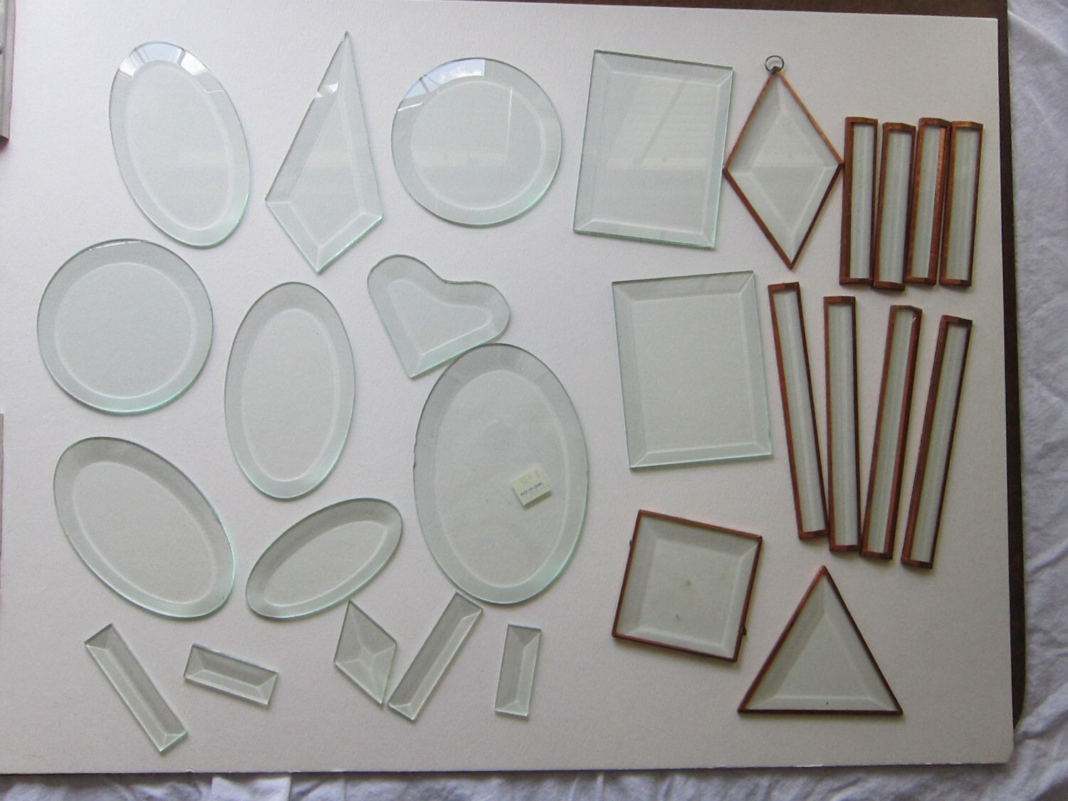 74 beveled glass pieces assorted sizes and shapes by theartfloozy