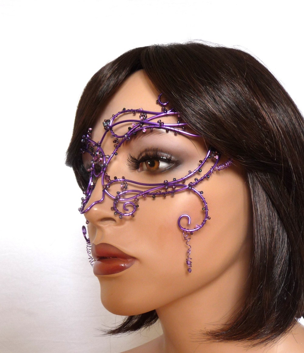 Purple vine masquerade mask, womens, costume, accessories,handmade