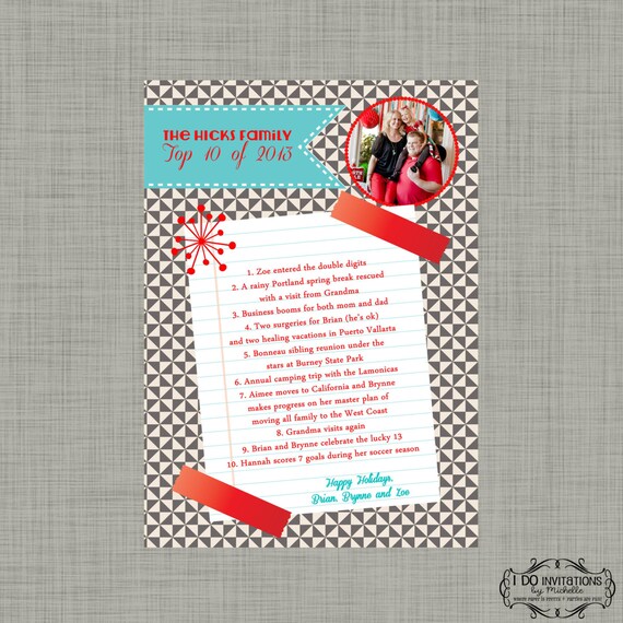 Top 10 of 2013 Christmas Photo Card - Digital File Il_570xn