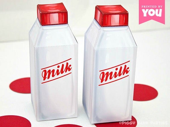 Milk Bottle Favor Box : DIY Printable Vintage Glass Bottle Inspired PDF - Instant Download Il_570xn