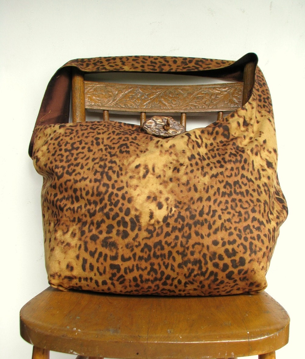 LEOPARD HOBO BAG Crossbody Bag Animal Print Bag by thehobotrain
