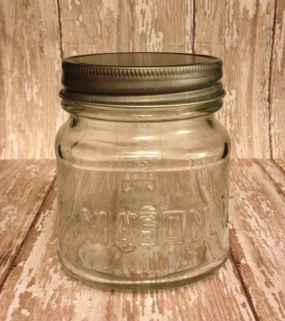 12 Mini Mason Jars & Pewter Lids by AshwoodBoutique on Etsy