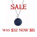 Navy Blue Druzy Necklace - SALE