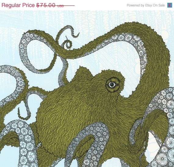 green and blue reversible octopus