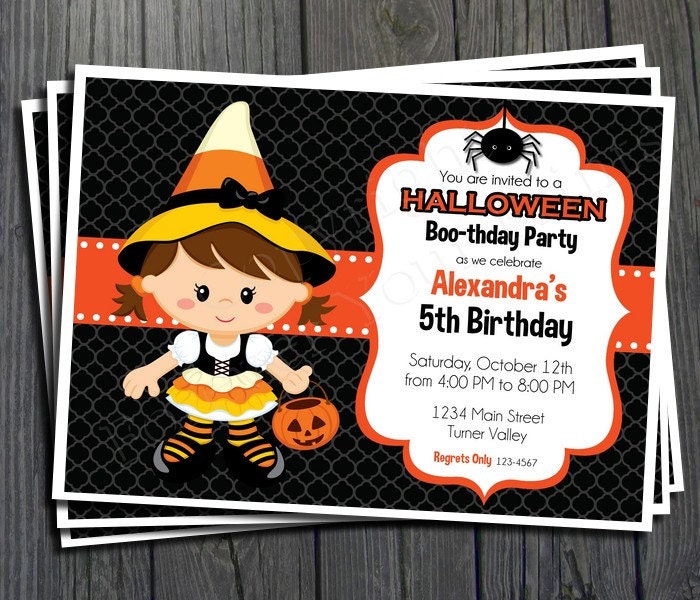 Halloween Birthday Invitation - Printable Halloween Invitation Il_570xn