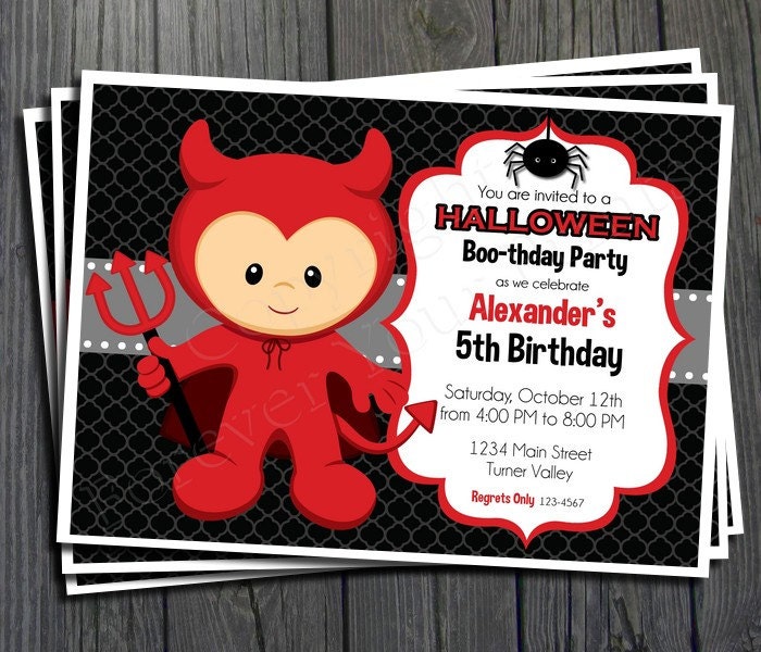 Halloween Birthday Invitation - Printable Halloween Invitation Il_570xn