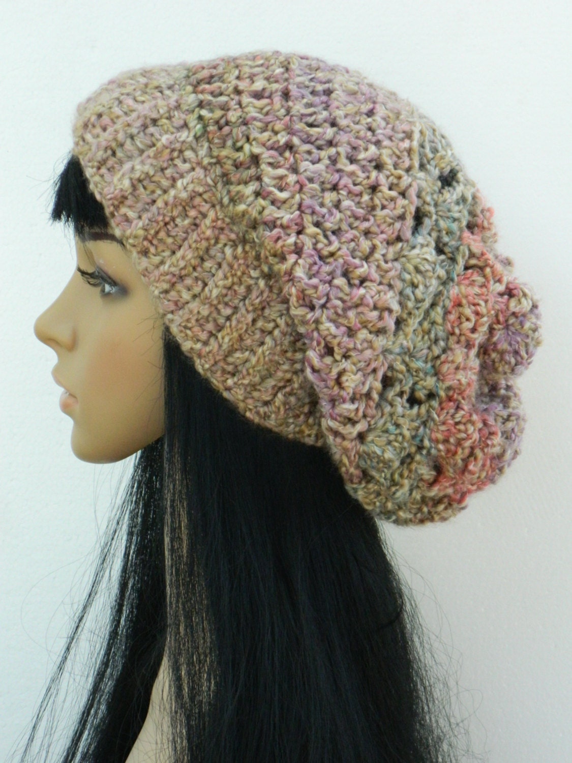 Winter Hat Slouchy Beanie Boho Fashion Stylish Tam For Women Teens In Brown Purple Multicolored