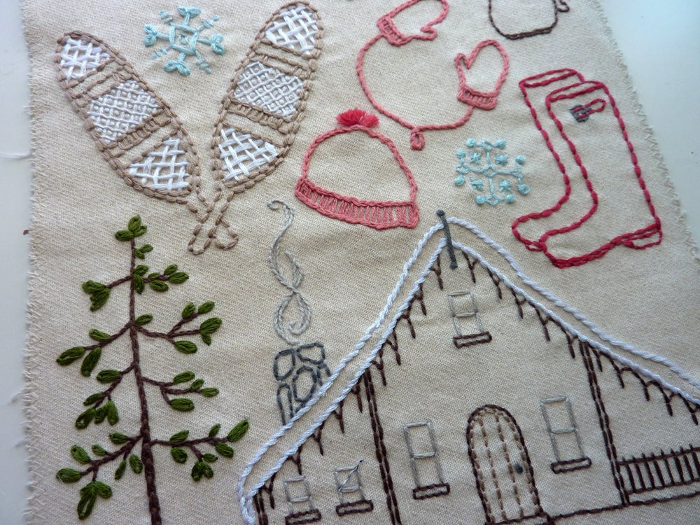 Into the Winter Woods Embroidery Pattern by thestoryofkat on Etsy