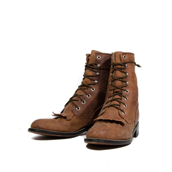 laced roper boots