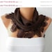 Brown Scarf - Cotton Scarf - Cowl with Lace Edge -