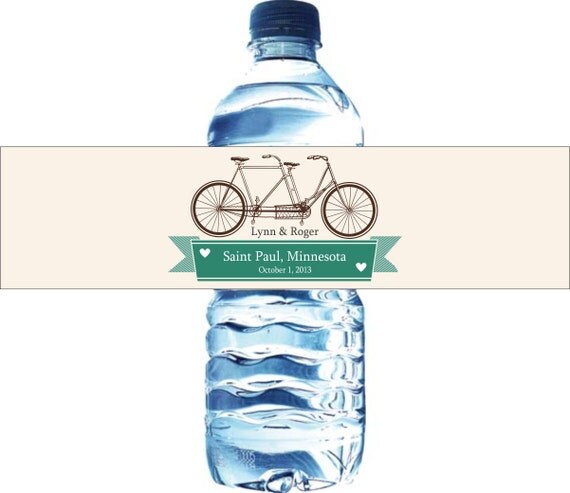 100 Vintage Wedding Water Bottle Labels - Waterproof Self Stick Labels Il_570xn