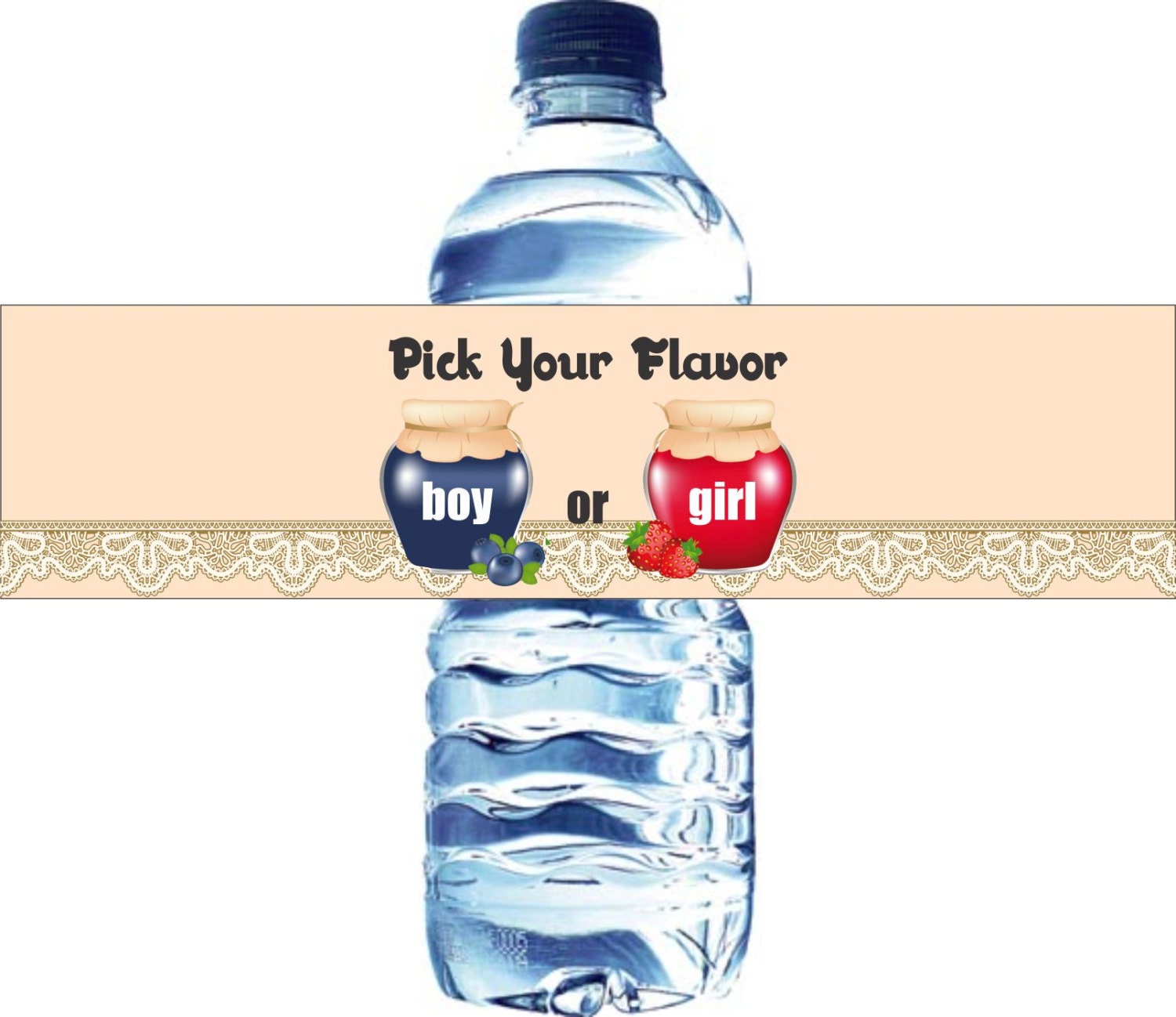 30 Gender Reveal Water Bottle Labels - Waterproof and self stick Il_570xn