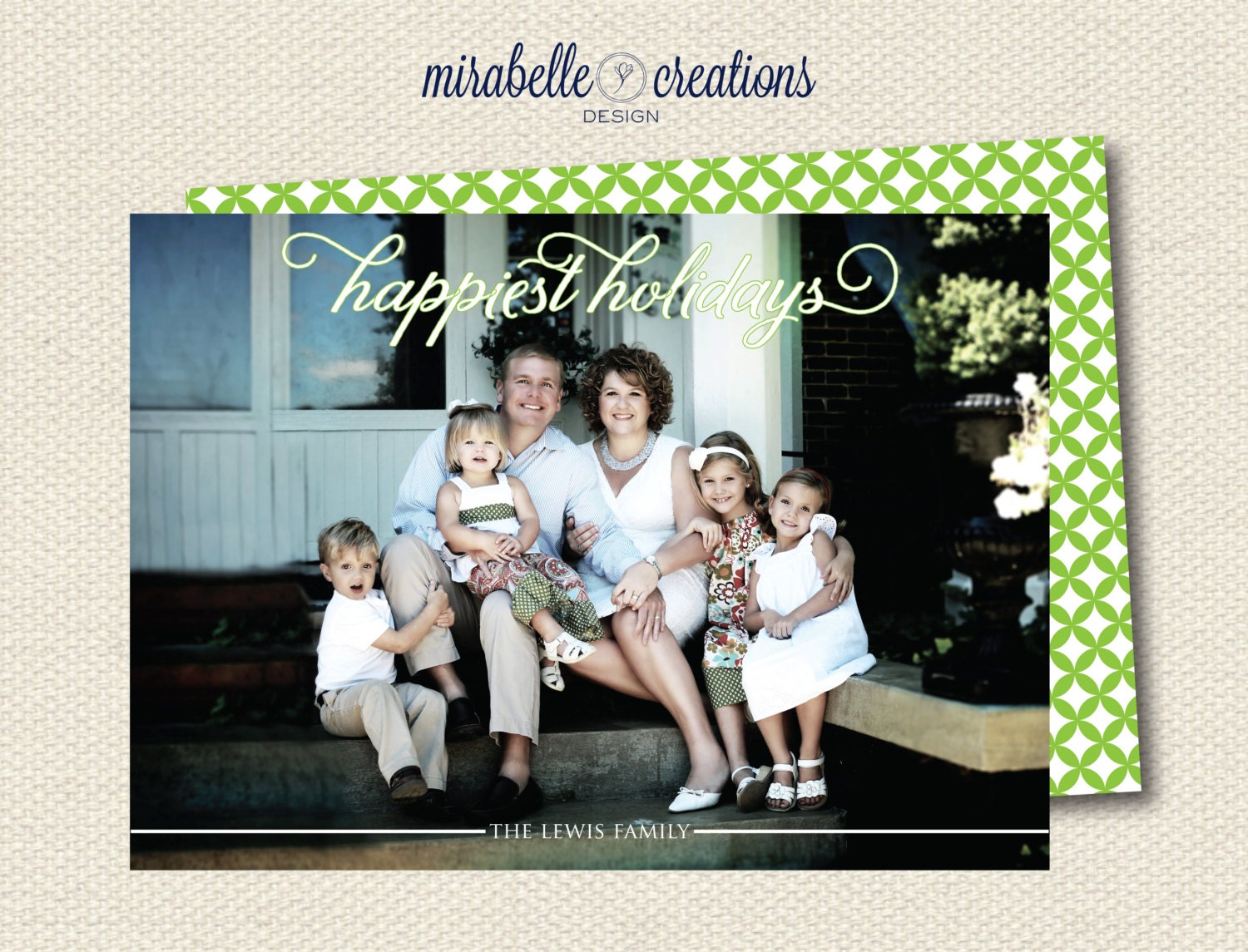 Customizable and Printable Photo Christmas Card / Holiday Card -- Happiest Holidays Card -- Mirabelle Creations Il_570xn
