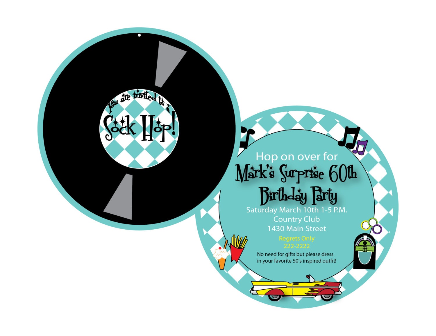 1950s Sock Hop Invitation...by Party Like Paula Il_570xn