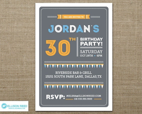 30th Birthday Invitation - 40th Birthday Invitation - 50th Birthday Invitation - Over the hill - Adult Birthday - Birthday Printable Il_570xn