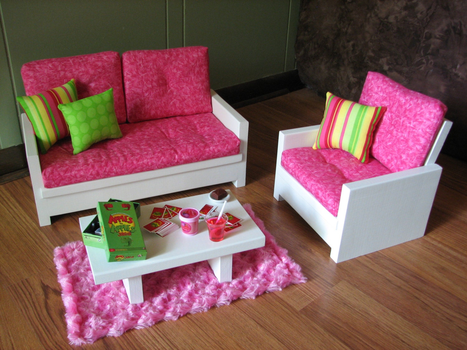 18 Doll Furniture American Girl sized Living by MadiGraceDesigns