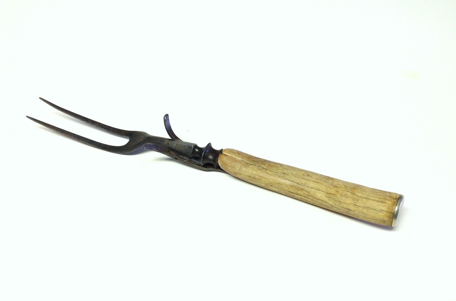 Items similar to Rustic Wood Handle Carving Fork, Vintage Meat Fork