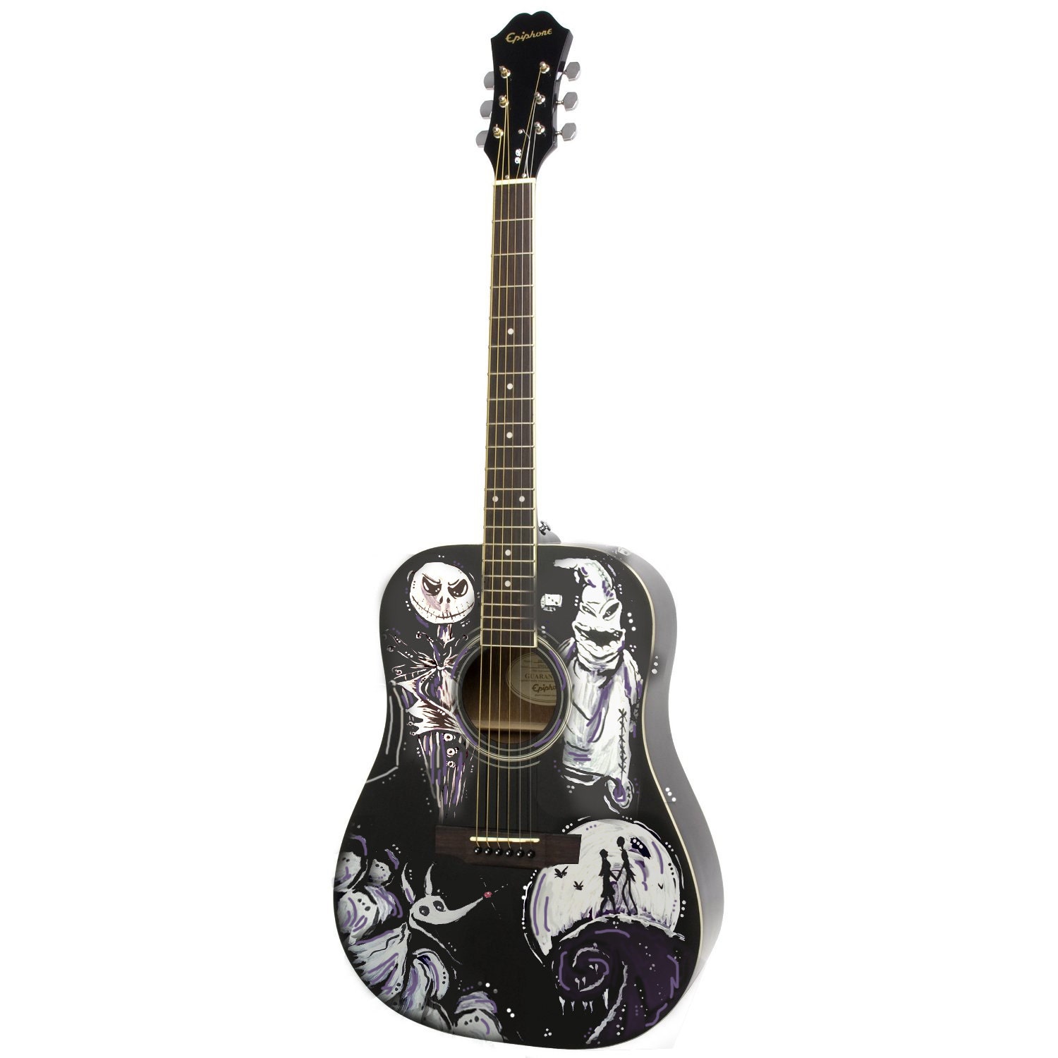 Nightmare Before Christmas Inspired Guitar by ChildatHeartPainter