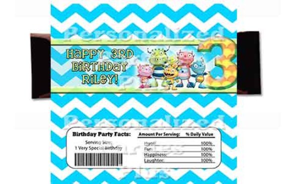 Henry Hugglemonster chevron birthday candy bar labels - Printable Il_570xn