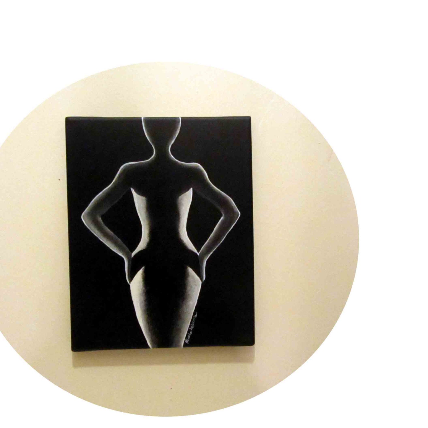 Art Painting On Canvas Abstract Nude Silhouette By Treelovergirl