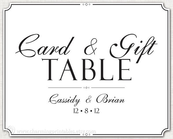 Wedding Gift Table Sign - PRINTABLE DIY Digital File Sign - Card and Gift Table - Classic Wedding Collection Il_570xn
