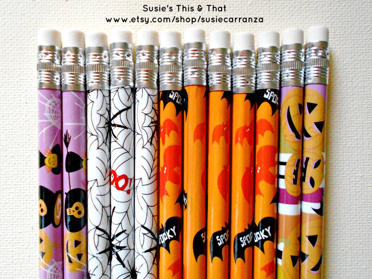 Items similar to Halloween Pencils, Assorted, Set of 12. on Etsy