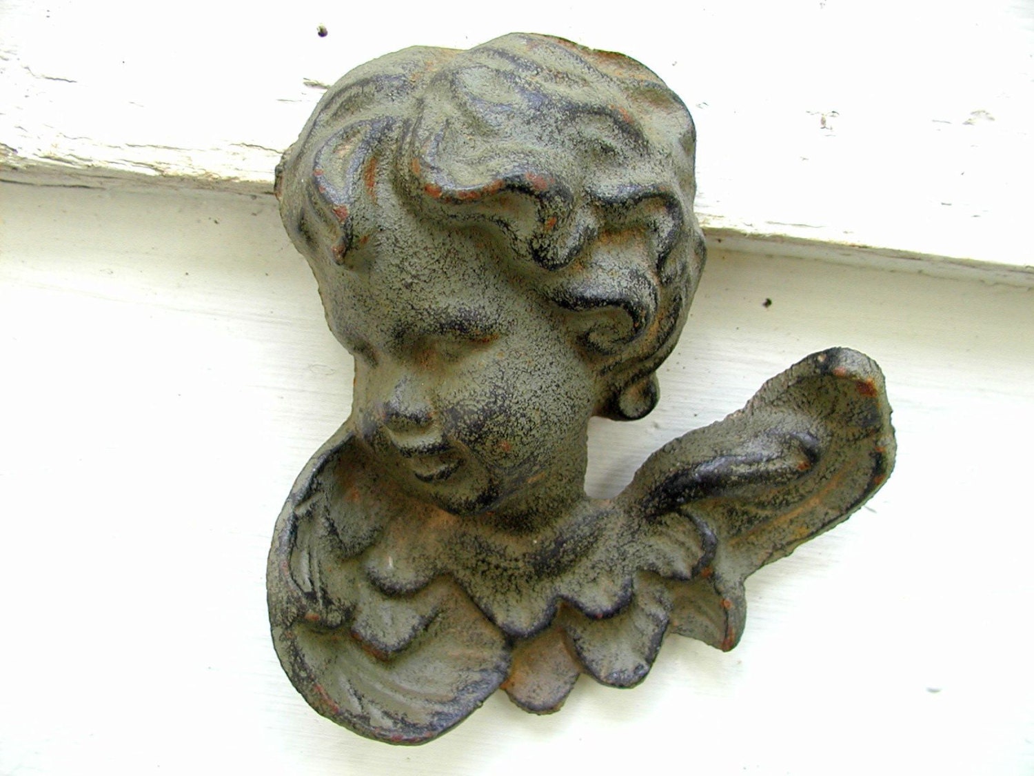 Garden Art Cast Iron Decor Architectural Angel Cherub by Idugitup