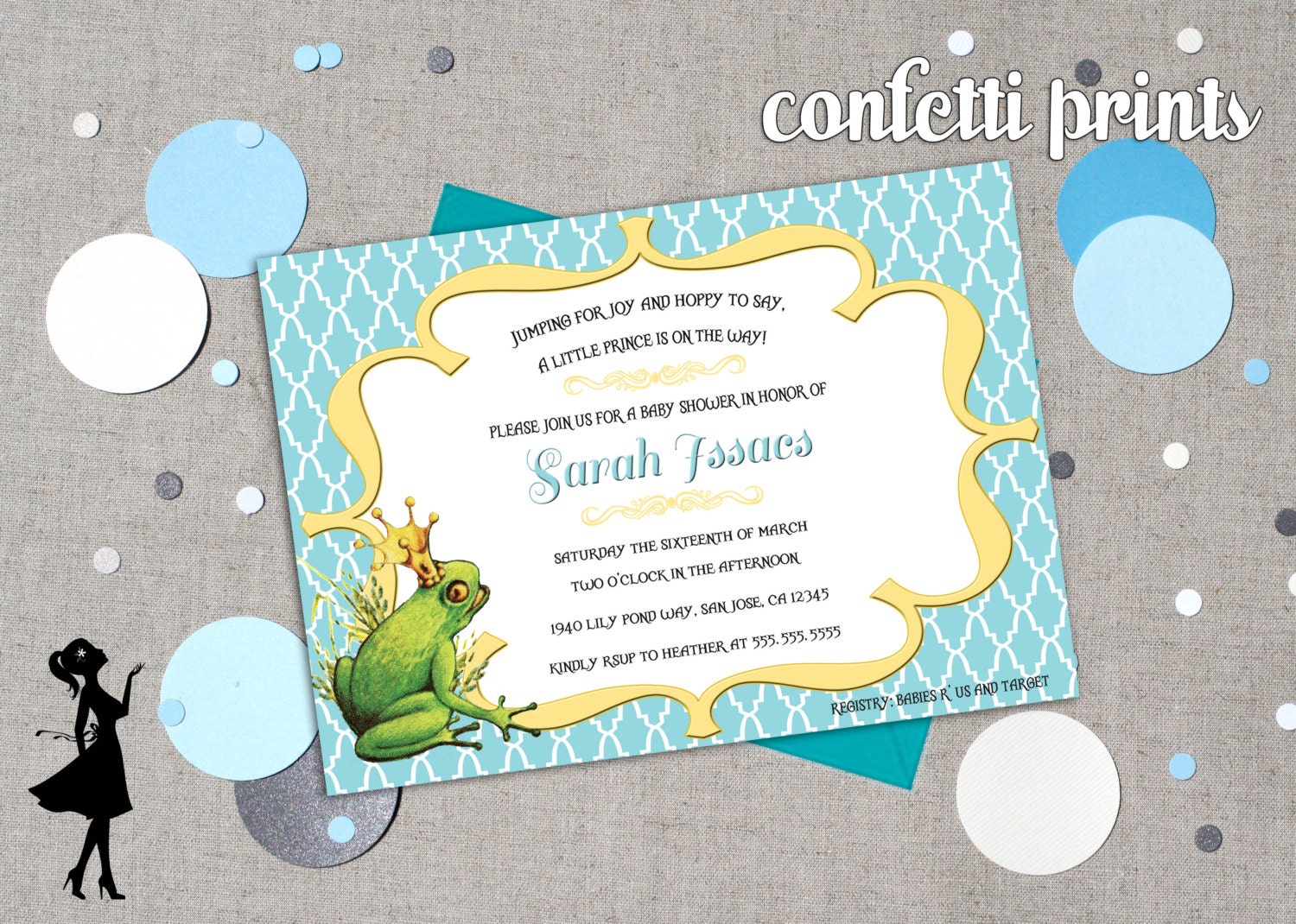 Baby Shower Invitation - FROG PRINCE Printable Il_570xn