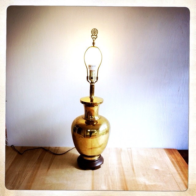 brass ginger jar lamp chinoiserie vintage by amysvintagedecorium