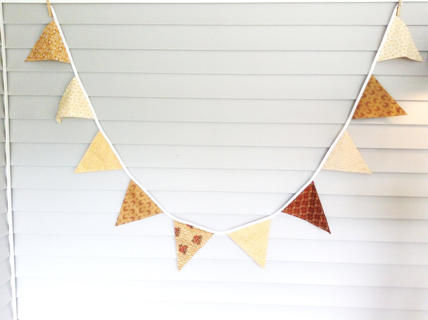 Rustic Autumn in Homespun Hues and Patterns:  Fabric Banner/Bunting - TheCountryCrab