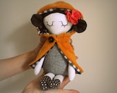 Doll in a yellow cape, Handmade Doll, Made With Love - Fililishop