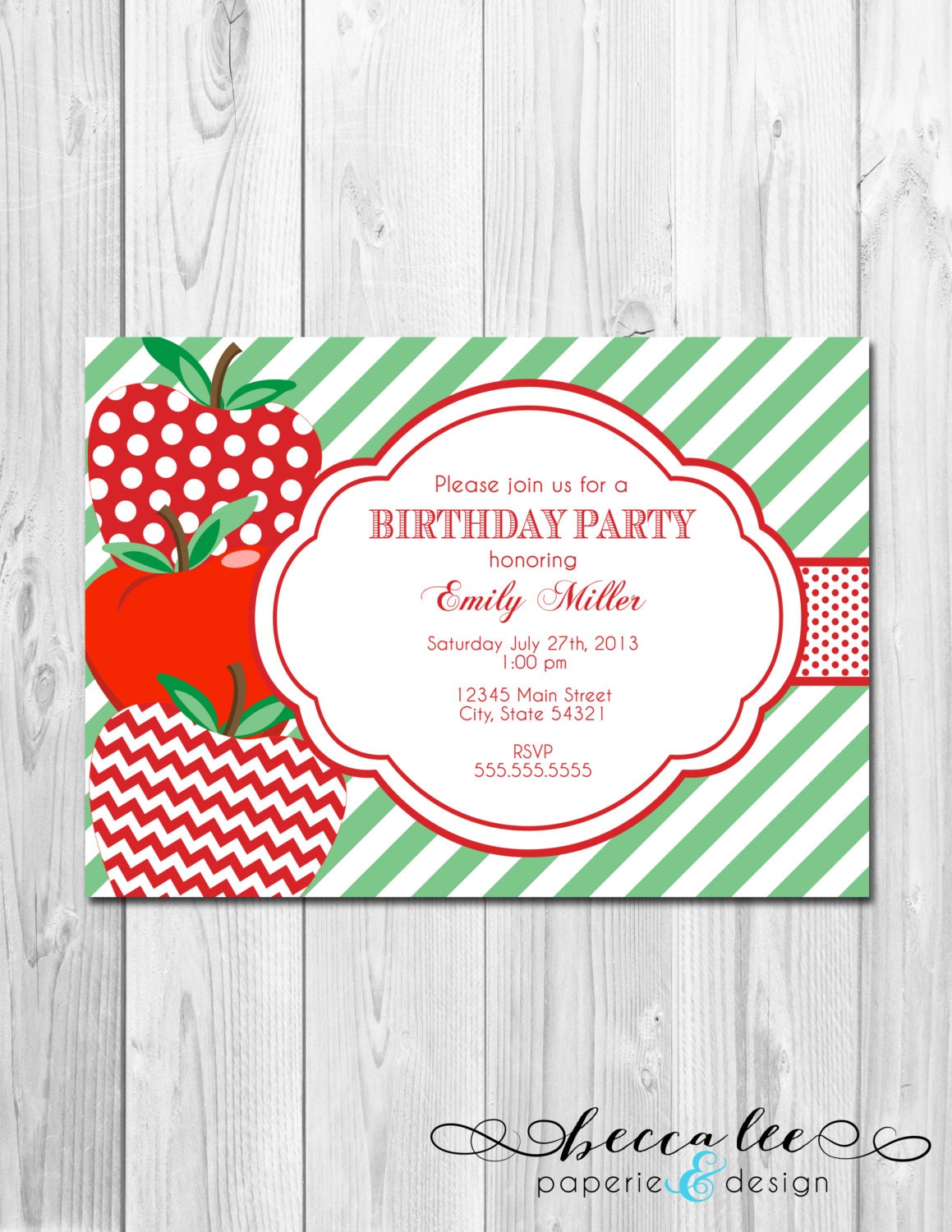 Apple Party Invitation - DIY - Printable Il_570xn