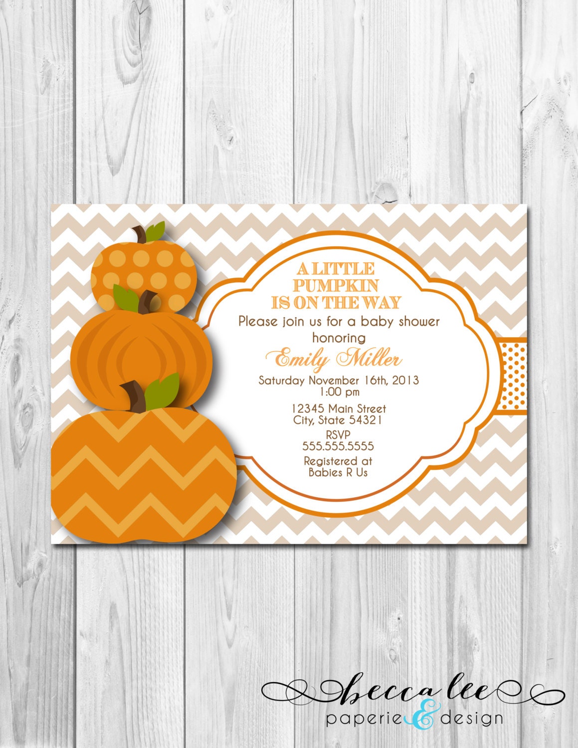 Little Pumpkin Baby Shower Invitation - DIY - Printable Il_570xn