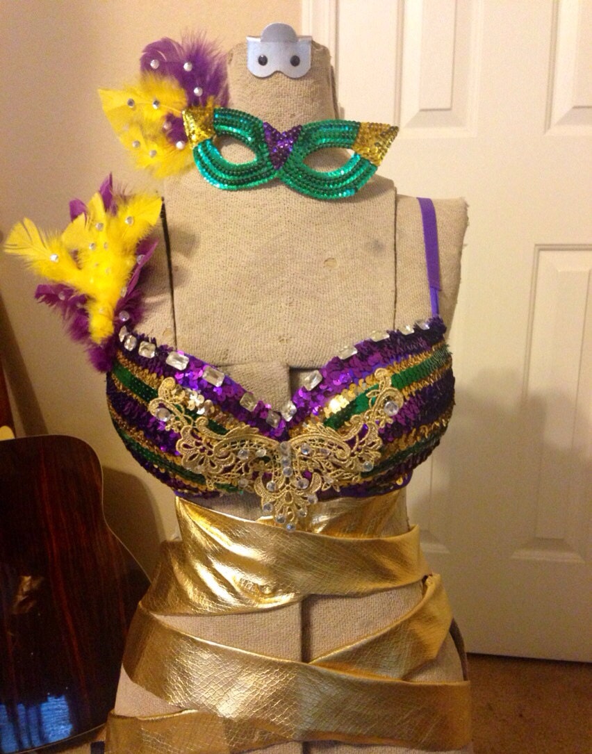 mardi gras bra top