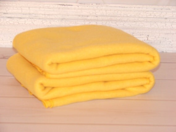 Baby Yellow Bright Yellow Fleece Receiving by LizzyBethDesigns