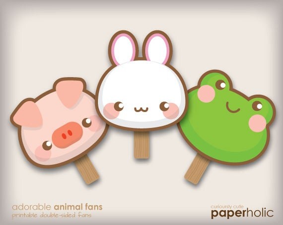 Printable Animal Fans - Children's Paper Craft by Paperholic Il_570xn