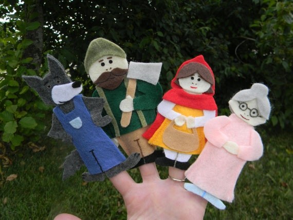 Little Red Riding Hood Finger Puppet Play Set by ShepArt on Etsy