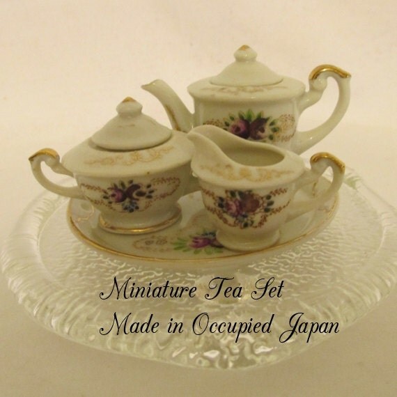 vintage japanese miniature tea set