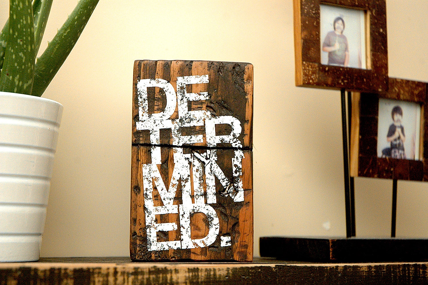 Office Decor Wood Block Determined Inspirational Office Desk Decor for Work or Home Office Signs