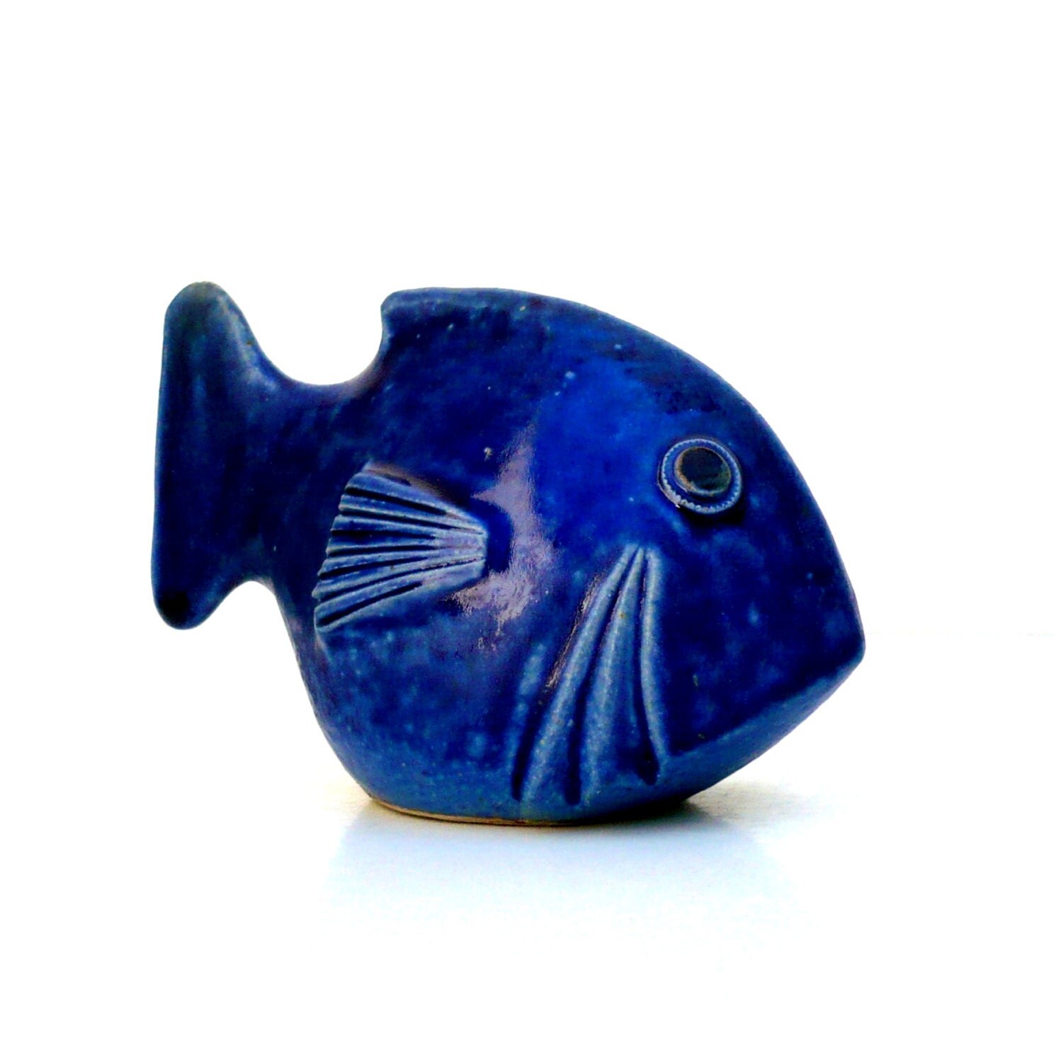 Blue Ceramic Fish Fish Ornament Marine Decor