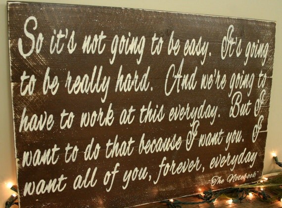 The Notebook Quote Pallet Sign So It's Not by RusticlyInspired