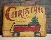 Christmas Miniature Wooden Plaque 1:12 scale - LeClosDesLavandes