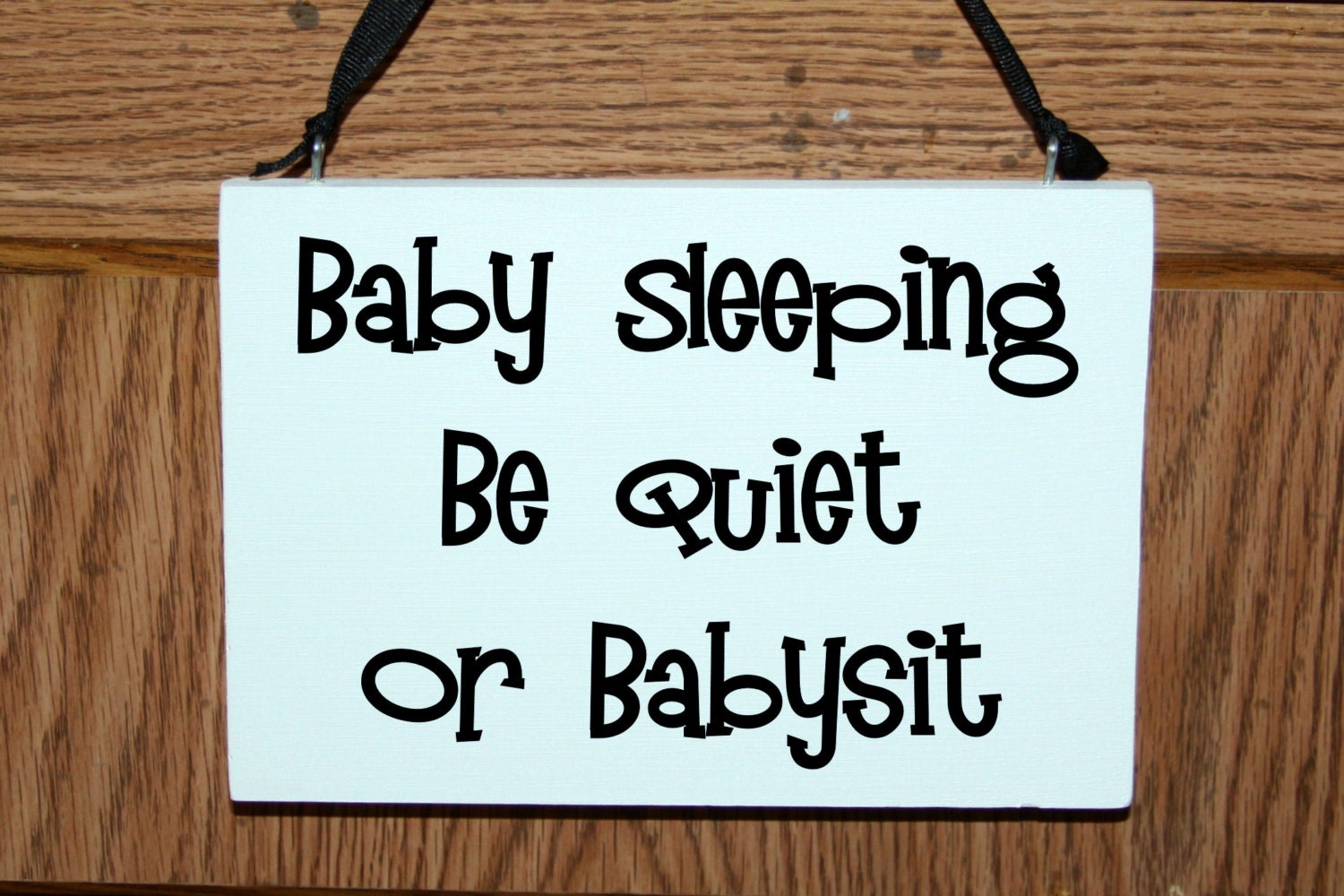 Items similar to Baby sleeping be quiet or babysit wood sign/door ...