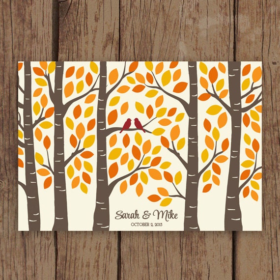Guest Book Tree Fall Wedding Guest Book by MooseberryPaperCo