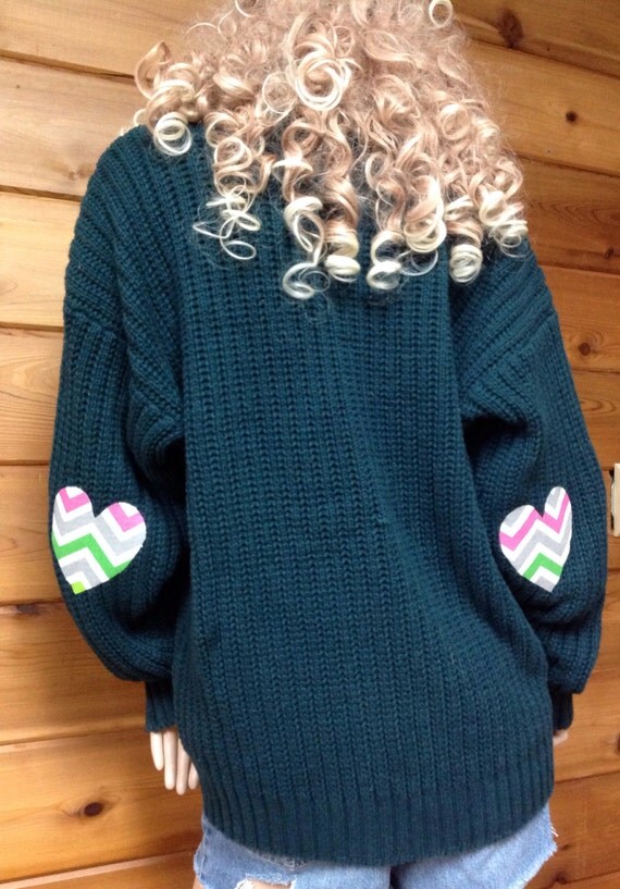 Items similar to Hipster grandpa cardigan sweater with chevron elbow