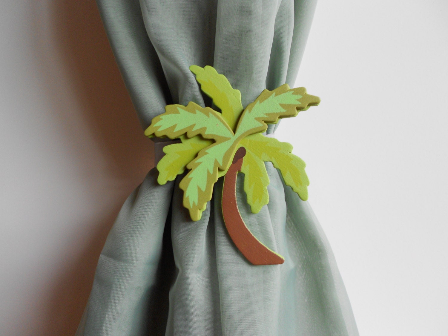 Palm Tree Curtain Tie Backs Beach Curtain Ties by TonyaandJoshua