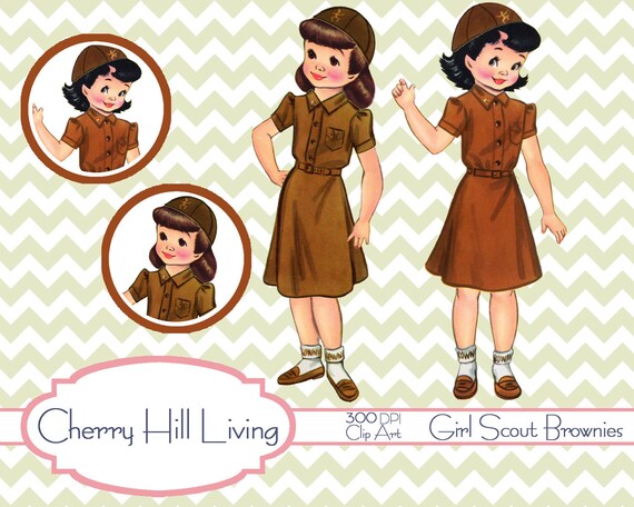 Girl Scout Paper Dolls Clip Art Paper dolls by CherryHillLiving